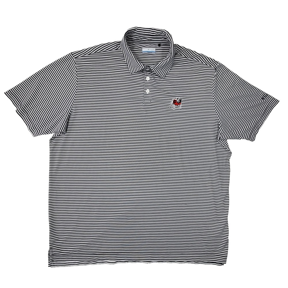 Columbia Golf Georgia Bulldogs Striped Polo Shirt Mens 2XL Omni Wick